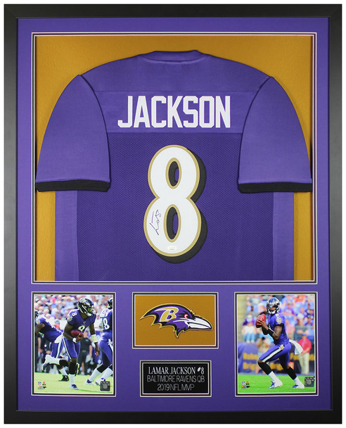 Lamar Jackson Autographed and Framed Baltimore Ravens Jersey