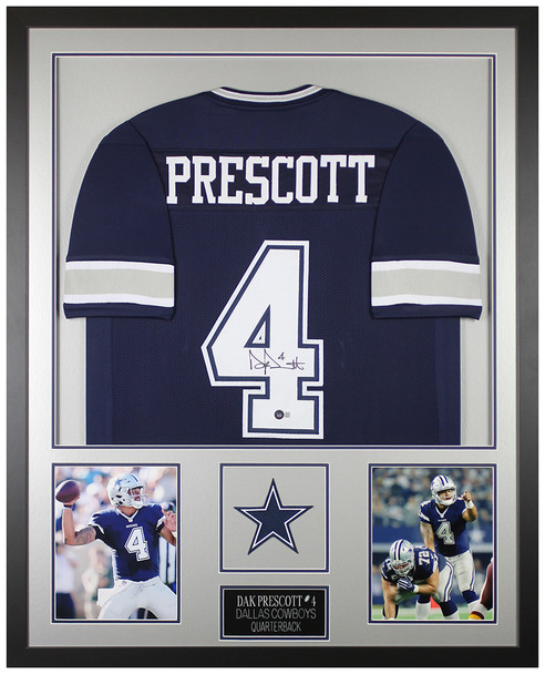 Dak Prescott Autographed and Framed Dallas Cowboys Jersey