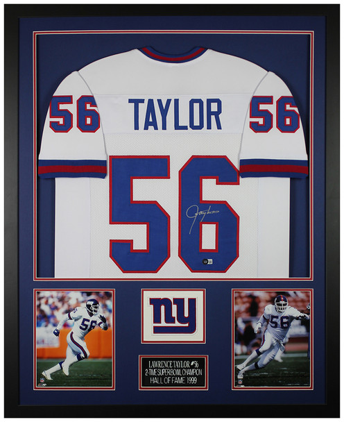 Lawrence Taylor Autographed and Framed New York Giants Jersey