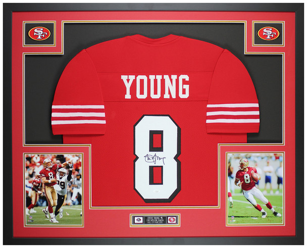 Steve Young Autographed and Framed San Francisco 49ers Jersey