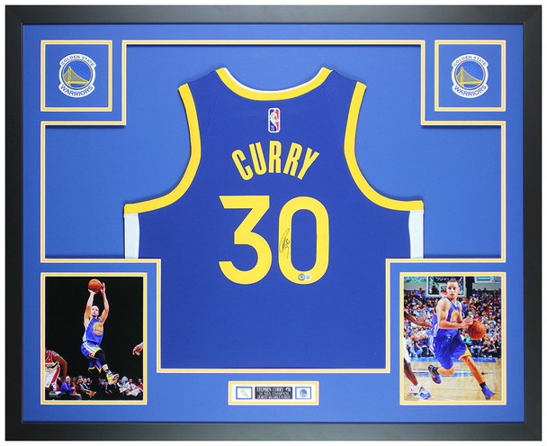 Steph Curry Autographed and Framed Golden State Warriors Jersey