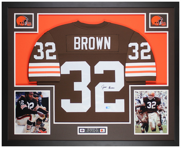 Jim Brown Autographed and Framed Cleveland Browns Jersey