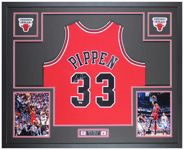 Scottie Pippen Autographed and Framed Chicago Bulls Jersey