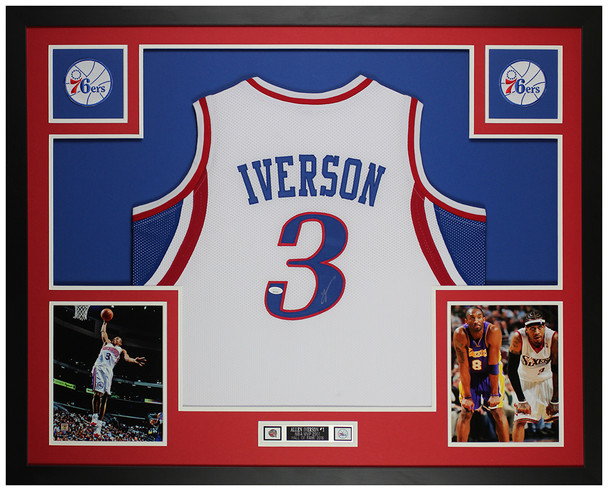 Allen Iverson Autographed and Framed Philadelphia 76ers jersey