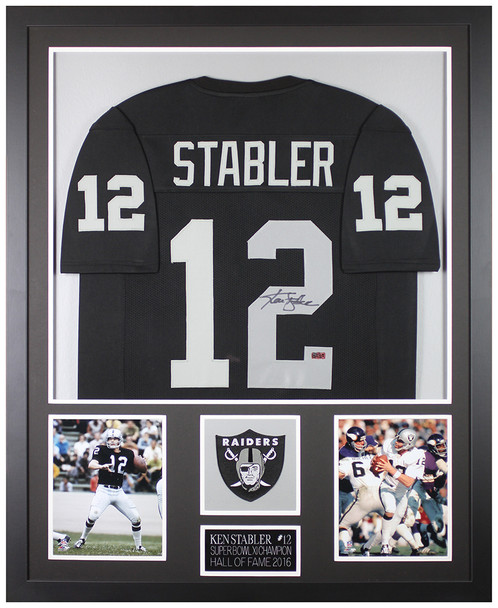 Ken Stabler Autographed and Framed Oakland Raiders jersey Ken Stabler Autographed and Framed Oakland Raiders jersey