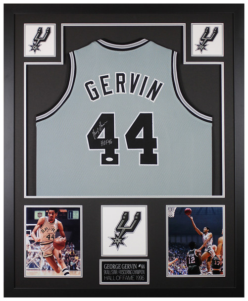 George Gervin Autographed and Framed San Antonio Spurs jersey