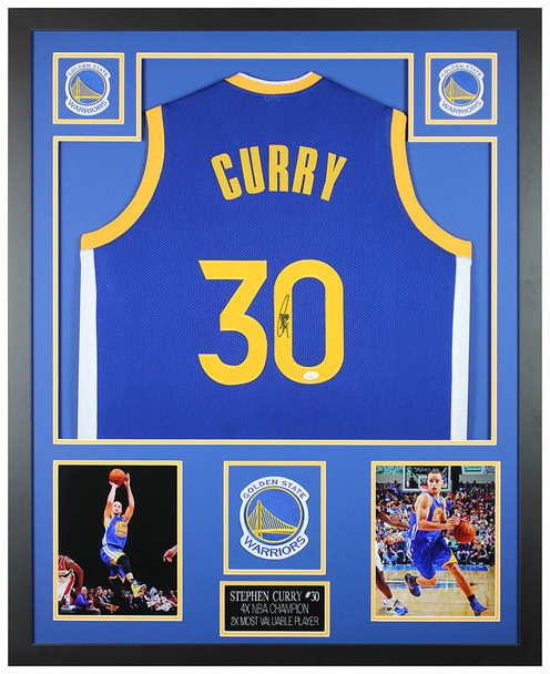 Steph Curry Autographed and Framed Golden State Warriors jersey