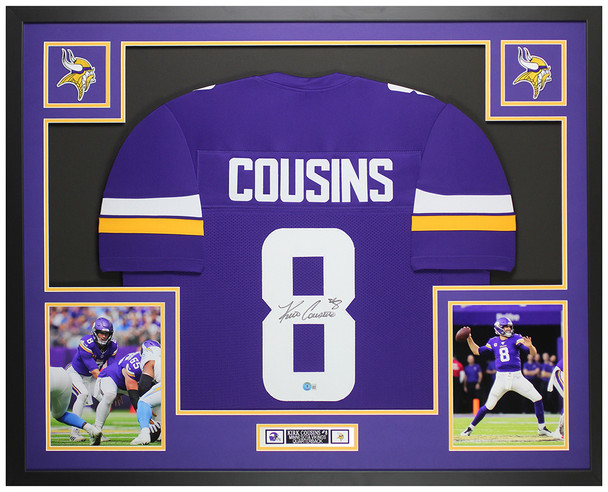 Kirk Cousins Autographed and Framed Purple Minnesota Jersey Auto Beckett COA