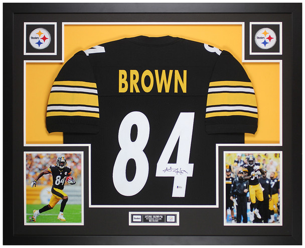Antonio Brown Autographed & Framed Black Pittsburgh Jersey Auto Beckett COA