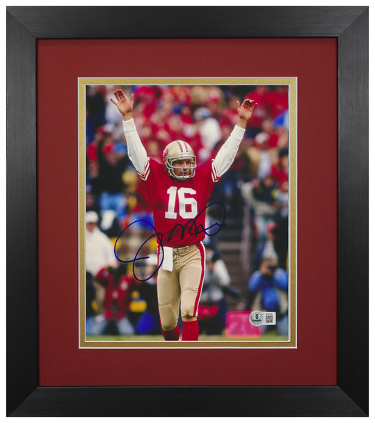 Joe Montana Autographed and Framed 8x10 San Francisco Photo Beckett Cert