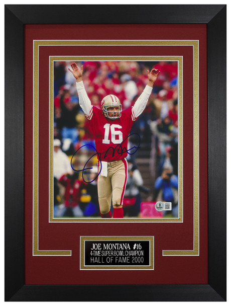 Joe Montana Autographed & Framed 8x10 San Francisco Photo Beckett Cert