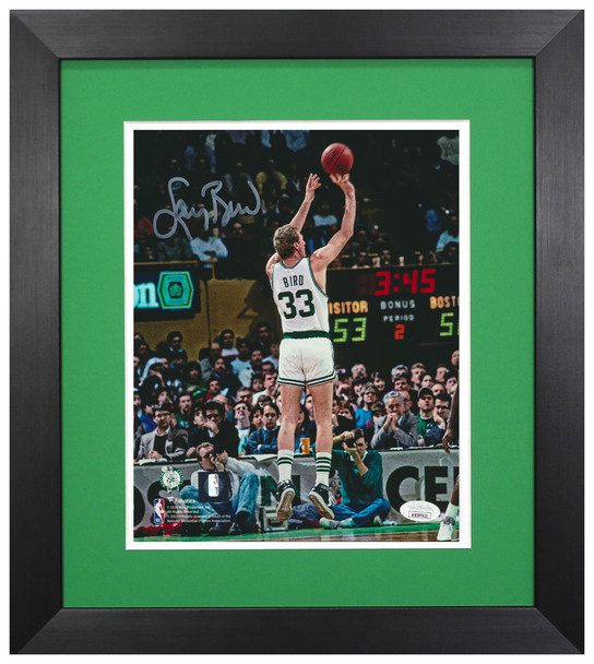 Larry Bird Autographed & Framed 8x10 Boston Photo Beckett COA