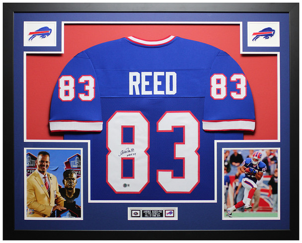 Andre Reed Autographed & Framed Blue Buffalo Jersey Auto Beckett Certified