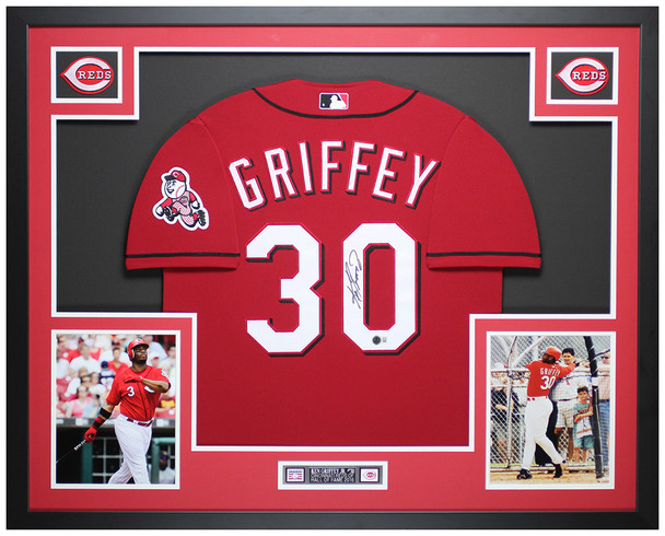 Ken Griffey Jr Autographed & Framed Red Cincinnati Jersey Auto Beckett Certified