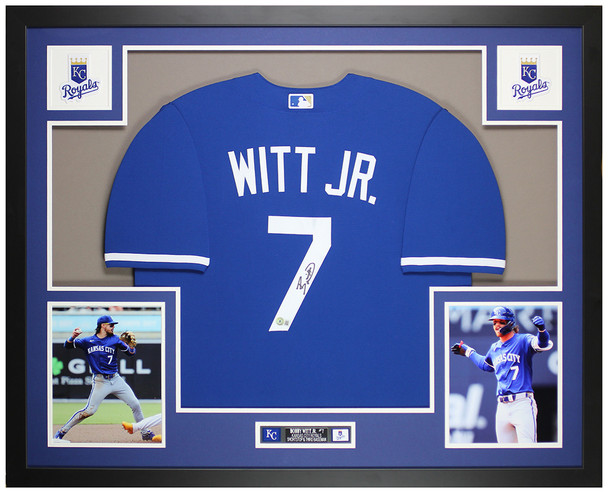 Bobby Witt Jr Autographed & Framed Blue Kansas City Jersey Auto Beckett Certified