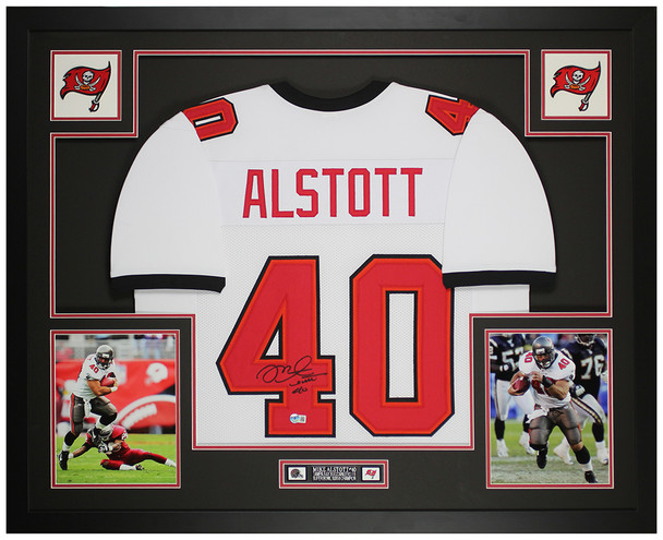 Mike Alstott Autographed & Framed White Tampa Bay Jersey Auto Beckett Certified