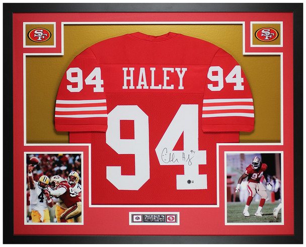 Charles Haley Autographed & Framed Red San Francisco Jersey Auto Beckett Certified