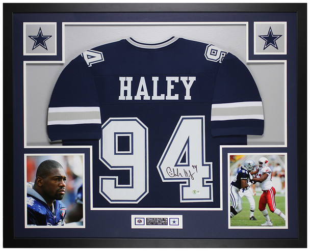 Charles Haley Autographed & Framed Blue Dallas Jersey Auto JSA Certified