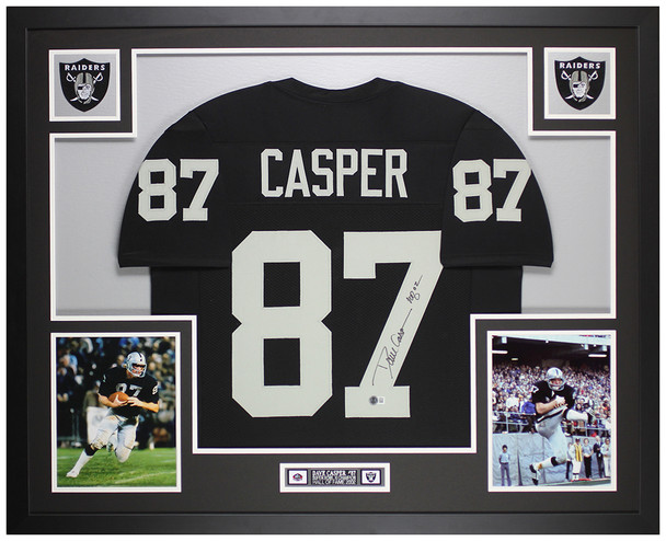 Dave Casper Autographed & Framed Black Oakland Jersey Auto Beckett Certified