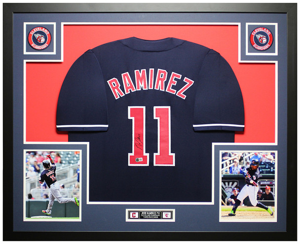 Jose Ramirez Autographed & Framed Blue Cleveland Jersey Auto Beckett Certified