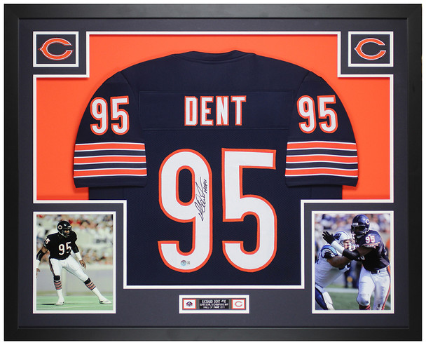 Richard Dent Autographed & Framed Blue Chicago Jersey Auto Beckett Certified
