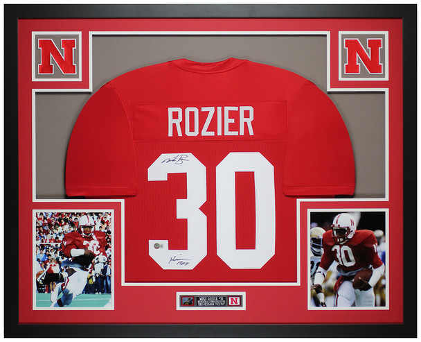 Mike Rozier Autographed & Framed Red Nebraska Jersey Auto Beckett Certified