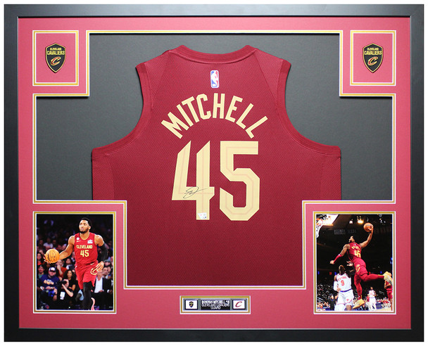 Donovan Mitchell Autographed & Framed Maroon Cleveland Jersey Auto Fanatics Certified