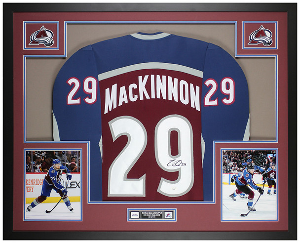 Nathan Mackinnon Autographed & Framed Maroon Colorado Jersey Auto JSA Certified