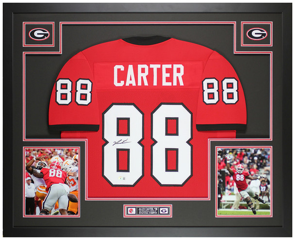Jalen Carter Autographed & Framed Red Georgia Jersey Auto Beckett Certified