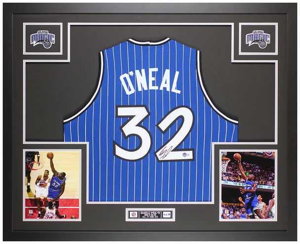 Shaquille O'Neal Autographed & Framed Blue Orlando Jersey Auto Beckett Certified