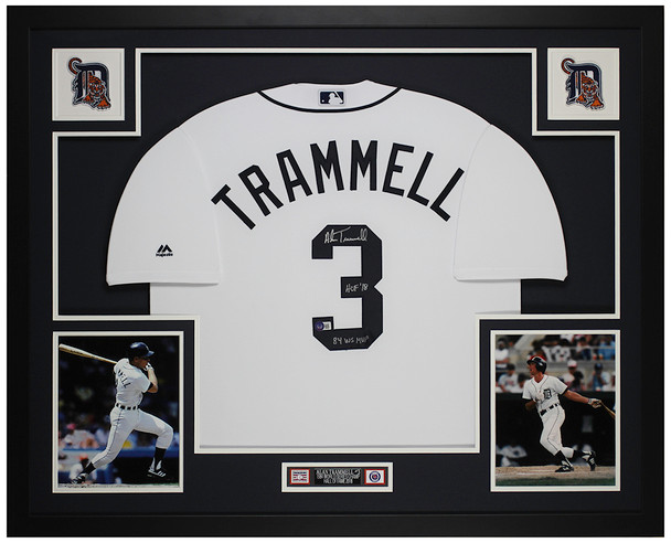 Alan Trammell Autographed & Framed White Detroit Jersey Auto Beckett Certified