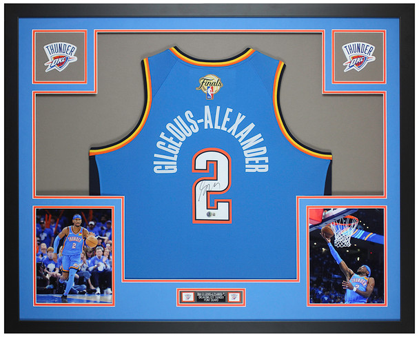 Shai Gilgeous Alexander Autographed & Framed Blue Oklahoma City Jersey Auto Beckett Certified