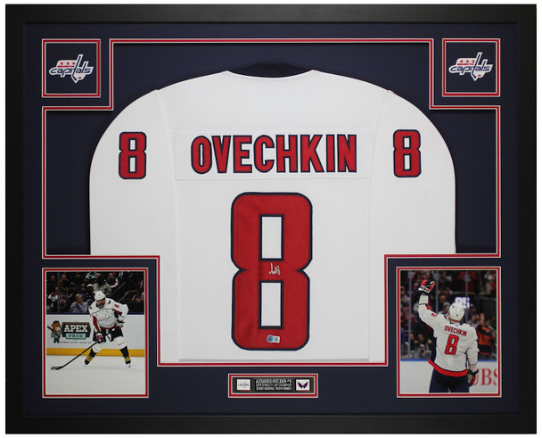 Alexander Ovechkin Autographed & Framed White Washington Jersey Auto Beckett Certified