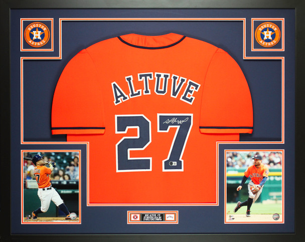 Jose Altuve Autographed & Framed Orange Houston Jersey Auto Beckett Certified