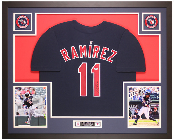 Jose Ramirez Autographed & Framed Blue Cleveland Jersey Auto Beckett Certified