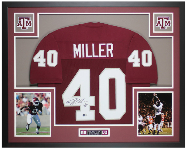 Von Miller Autographed & Framed Maroon Texas A&M Jersey Auto Beckett Certified