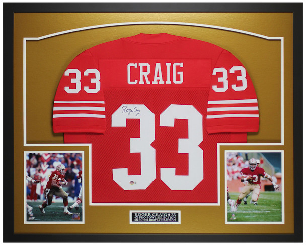 Roger Craig Autographed & Framed Red San Francisco Jersey Auto Beckett Certified