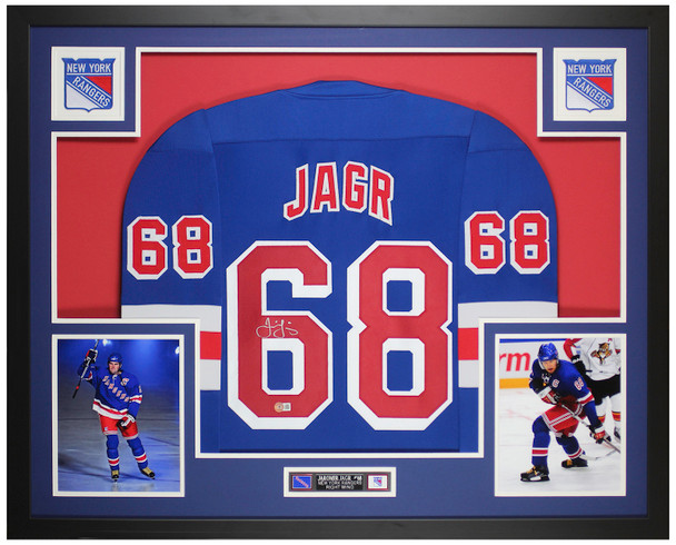 Jaromir Jagr Autographed & Framed Blue New York Jersey Auto Beckett Certified