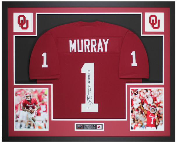Kyler Murray Autographed & Framed Maroon Oklahoma Jersey Auto Beckett Certified