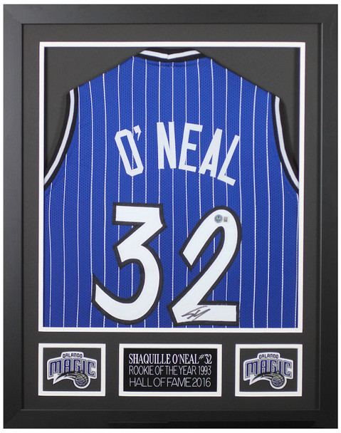 Shaquille O'Neal Autographed & Framed Blue Orlando Jersey Auto Beckett Certified