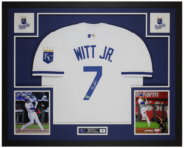 Bobby Witt Jr Autographed & Framed White Kansas City Jersey Auto Beckett Certified