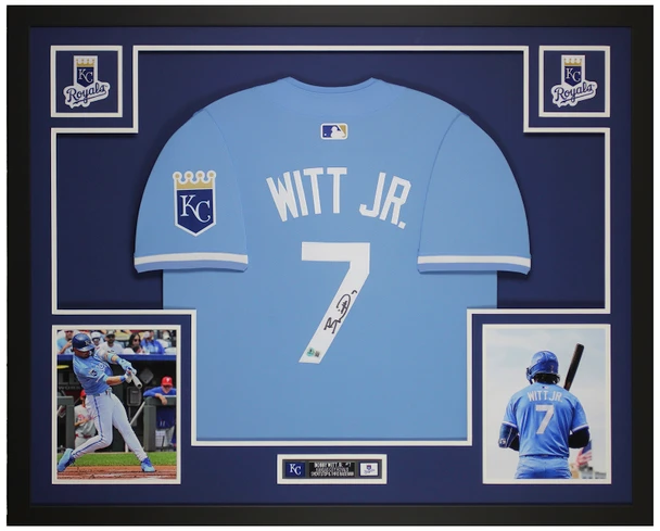 Bobby Witt Jr Autographed & Framed Blue Kansas City Jersey Auto Beckett Certified