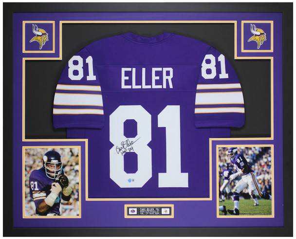 Carl Eller Autographed & Framed Purple Minnesota Jersey Auto Beckett Certified