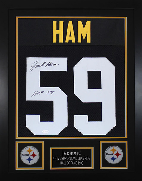 Jack Ham Autographed and Framed Pittsburgh Steelers Jersey