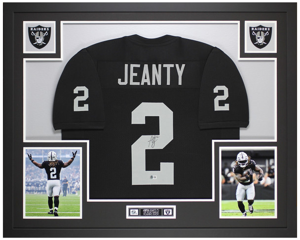 Ashton Jeanty Autographed & Framed Black Las Vegas Jersey Auto Beckett Certified