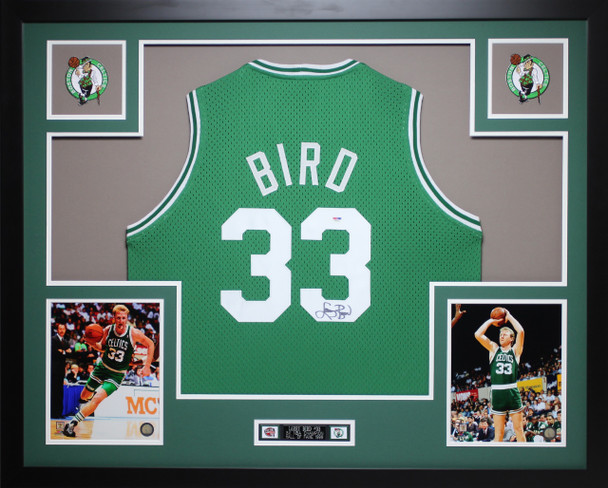 Larry Bird Autographed and Framed Boston Celtics Jersey