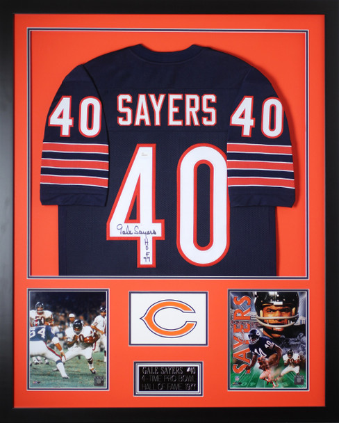 Gale Sayers Autographed and Framed Chicago Bears Jersey