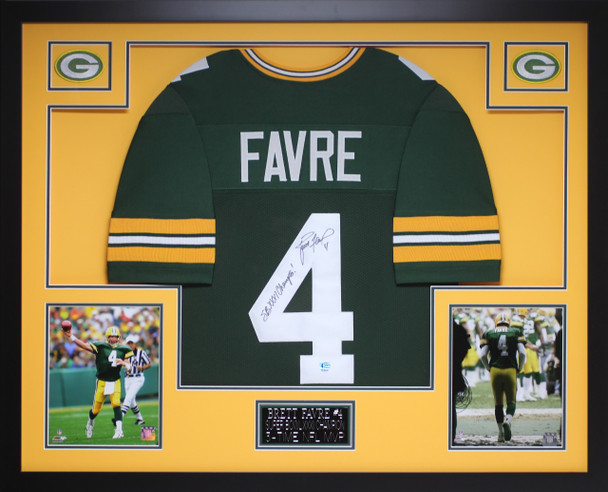 Brett Favre Autographed and Framed Green Bay Packers Jersey