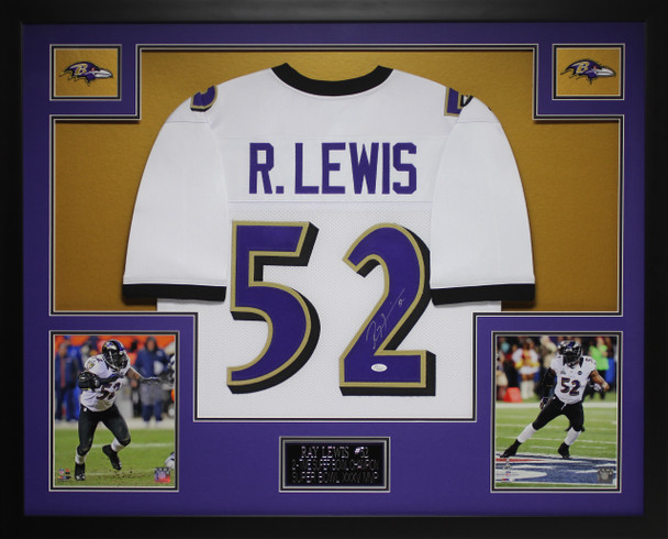 Ray Lewis Autographed and Framed Baltimore Ravens Jersey