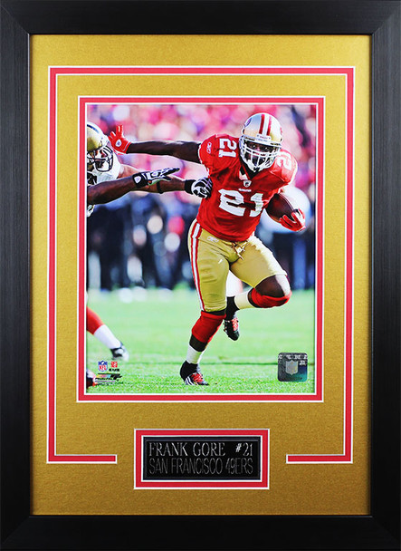Frank Gore Framed 8x10 San Francisco 49ers Photo with Nameplate (FG-P2D)